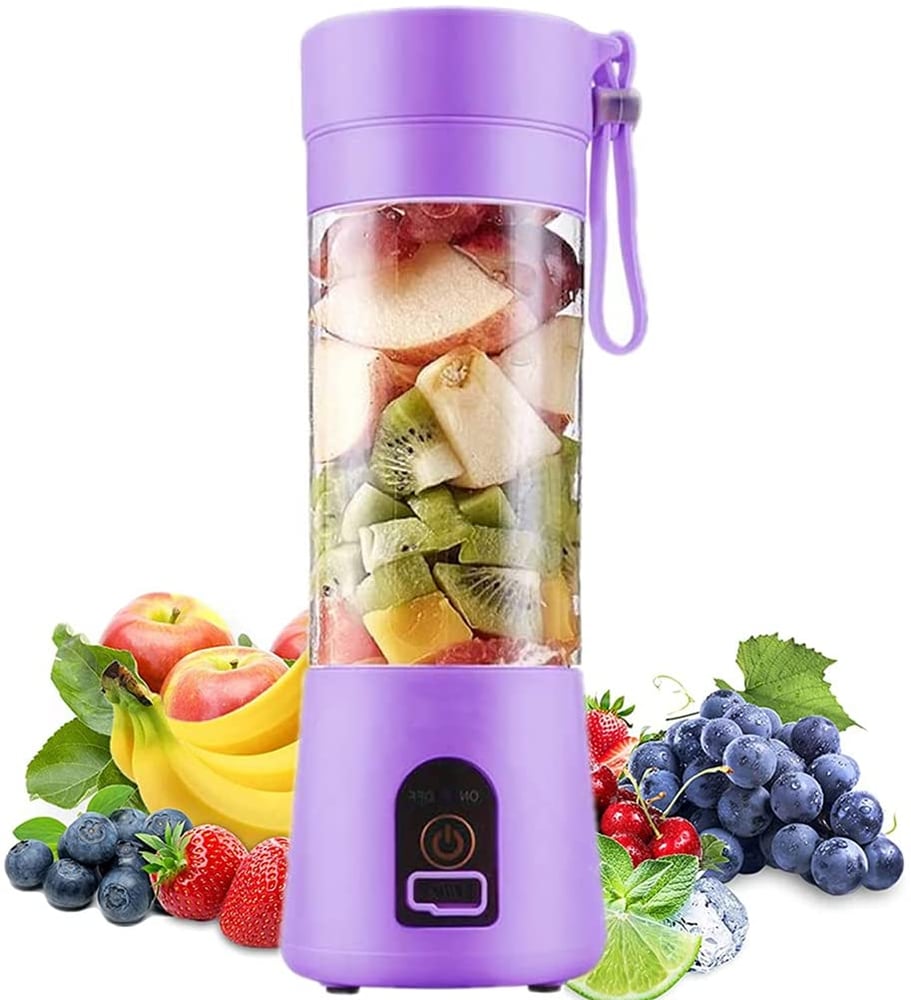 Portable Blender 600ml Electric Juicer Fruit Mixers 4000mah Usb  Rechargeable Smoothie Mini Blender Personal Juicer Colorful Cup Personal  Size Blender Mini Frui…
