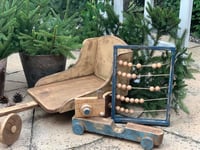 Image 2 of Wooden vintage  cart trolley brown &cappuccino