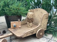 Image 3 of Wooden vintage  cart trolley brown &cappuccino