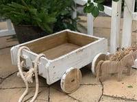 Image 2 of Wooden vintage  cart trolley white