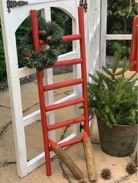 Image 1 of Wooden ladder # CHRISTMAS PROPS * RED