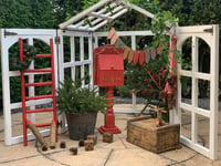 Image 2 of Wooden ladder # CHRISTMAS PROPS * RED