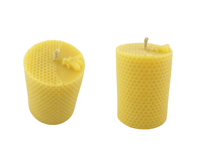 100% Pure Beeswax Pillar Candle ~ Bee W/ Comb