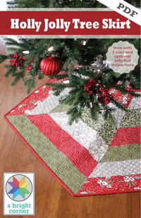 Image 1 of Holly Jolly Christmas Tree Skirt Pattern - PDF Version