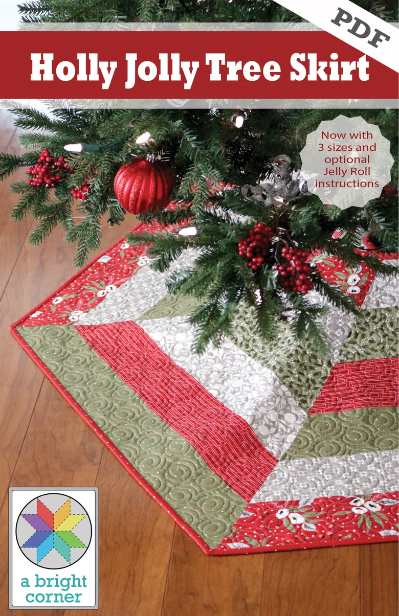 Image of Holly Jolly Christmas Tree Skirt Pattern - PDF Version