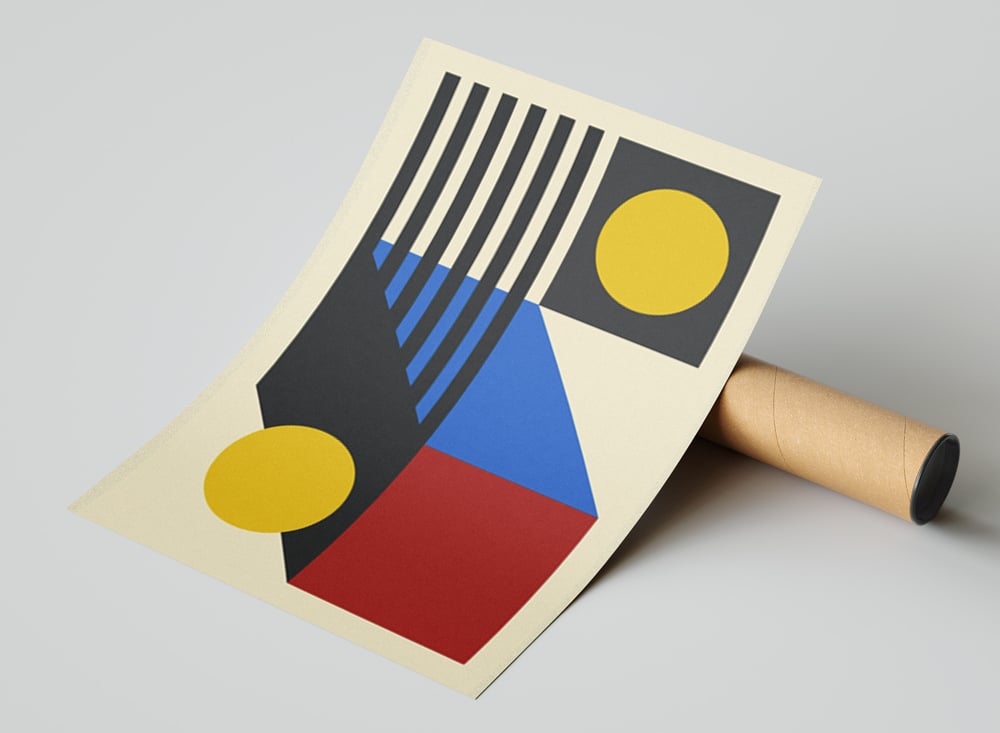 Bauhaus Exhibition Vintage Geometric Poster