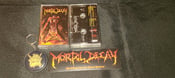 Image of Mortal Decay  - The Blueprint for Blood Spatter Cassette package deal / White logo