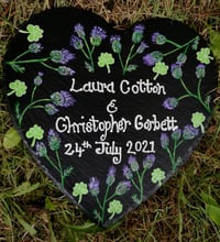 Image 4 of Handpainted large slate heart