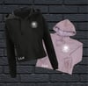 Street Glide Nation Ladies cropped hoodie. Black /dusty pink