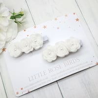 Image 1 of White 3 Rose Headband or Clip 