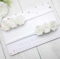 Image 2 of White 3 Rose Headband or Clip 