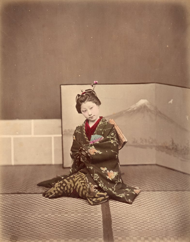 Image of Anonymous: hand tinted portrait of Japanese Geisha (芸者), ca. 1880
