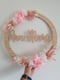 Image of Bamboo name wreath with preserved florals 