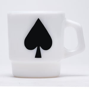 Image of 4 x Fire King Stacking Mugs - Spade Heart Club Diamond