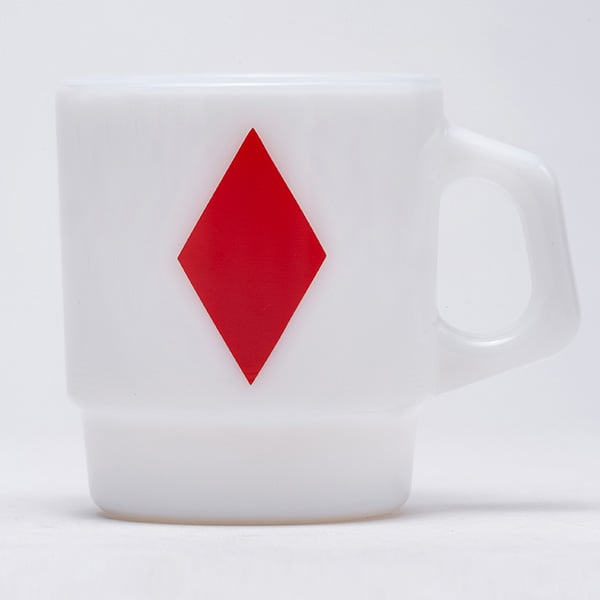 Image of 4 x Fire King Stacking Mugs - Spade Heart Club Diamond