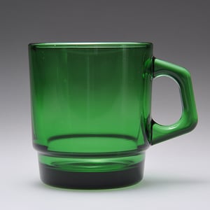 Image of 6 x Fire King Stacking Mugs - Forest Green/ Amber/ Sapphire Blue
