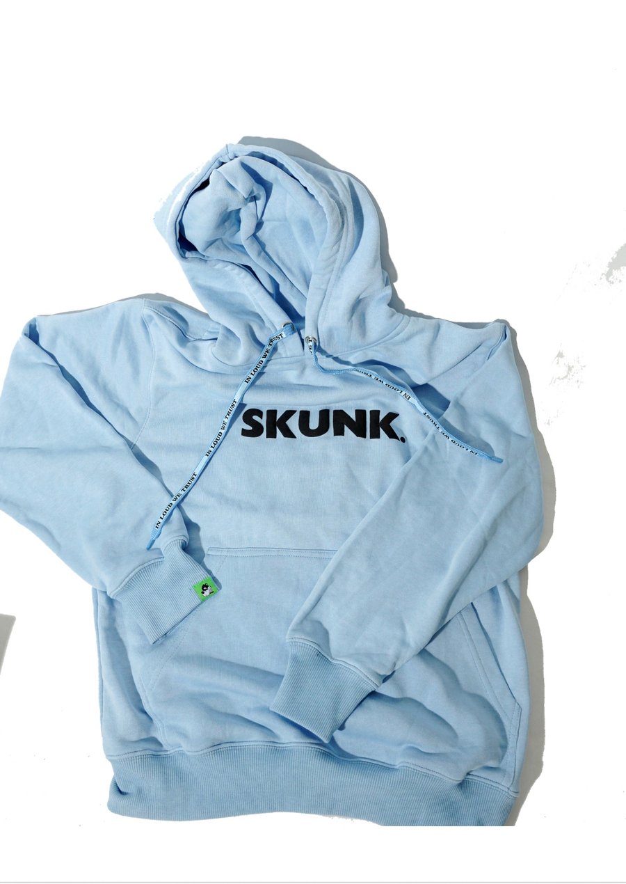 Image of Skunk the world tour hoodie (Powder blue/black)