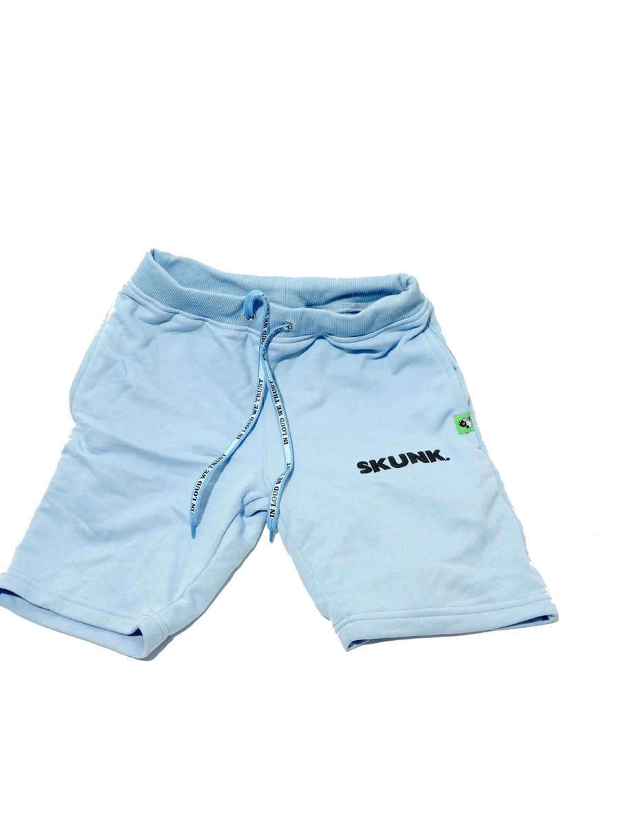 Image of Skunk. French terry shorts (powder blue/black)