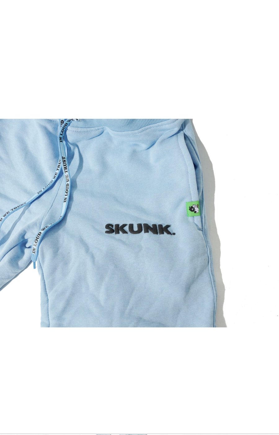 Image of Skunk. French terry shorts (powder blue/black)