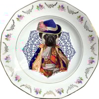 Image 1 of Lord Pug - Carlino - Vintage French Porcelain Plate - #0732