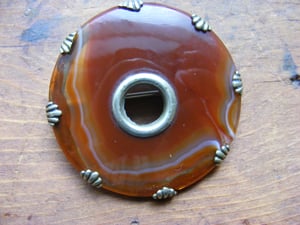 Victorian 1850s Scottish Agate Brooch / Pin 