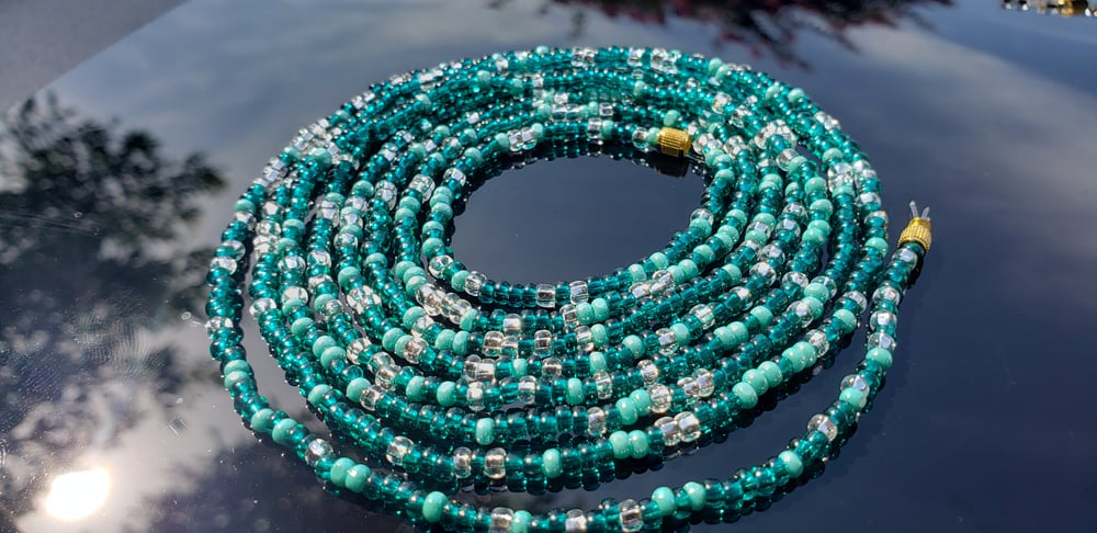 Image of GREEN TURQUOISE HABIBI Belly beads