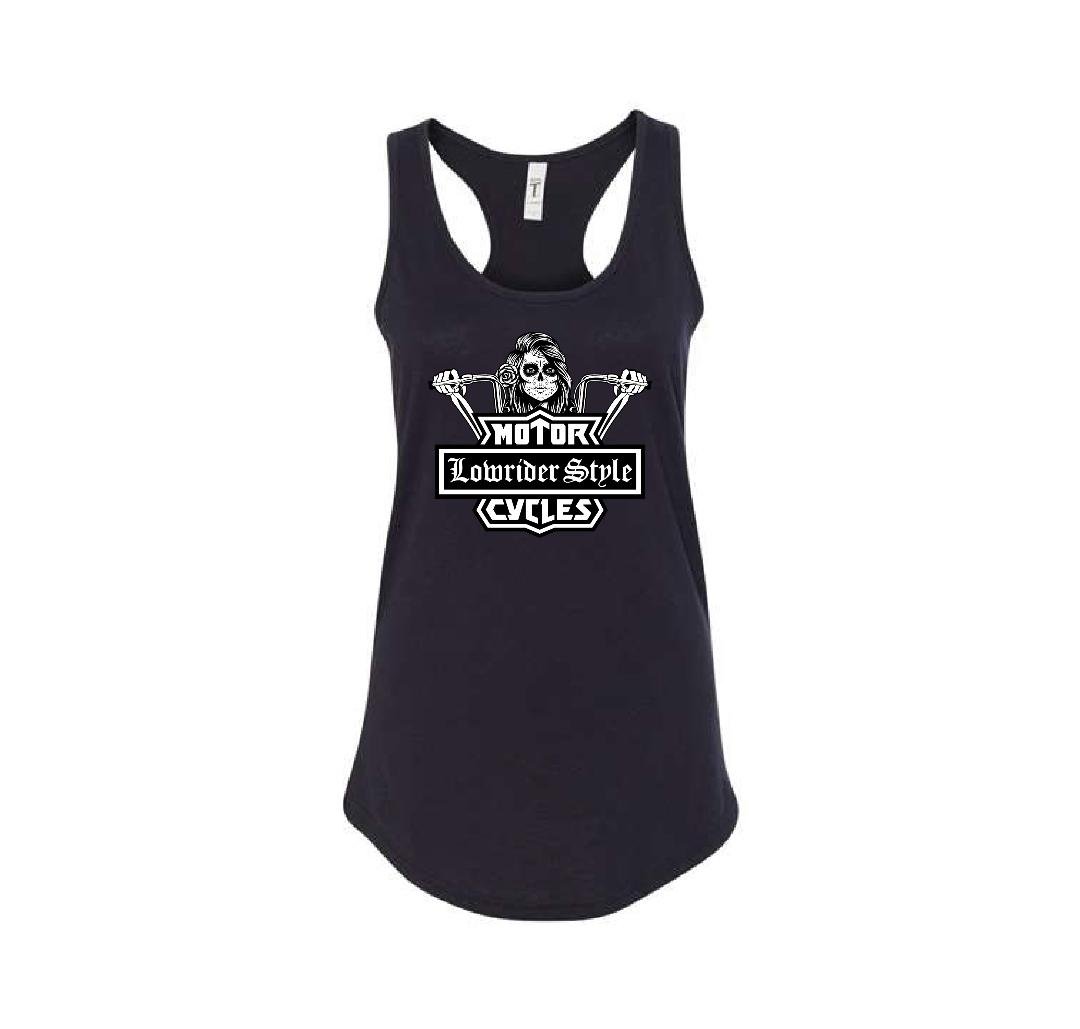 Woman Black Tank Top | Lowrider Style Motorcycles