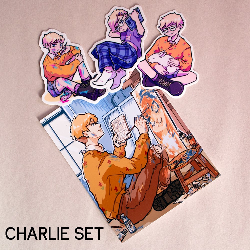 3" Vinyl stickers: Charlie
