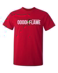 "OOOH! FLAME" Cartoon Logo Shirt