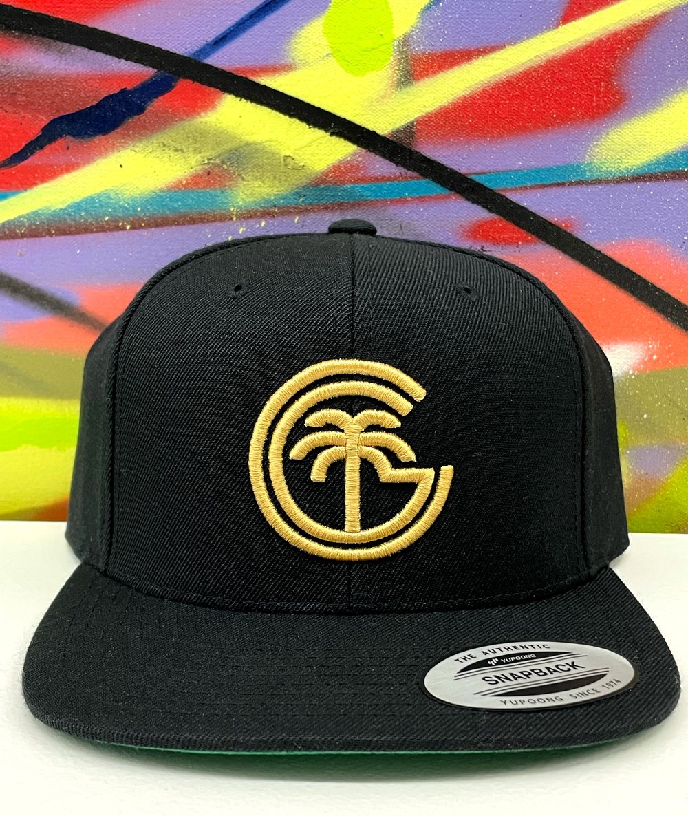 Image of Cushy Snapback Hat "Black & Gold" 