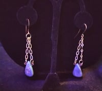 Image 3 of Gold plated chain necklace & earring set with African turquoise  beads