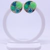 "emerald" clip on earrings | gold