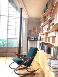 Image 5 of  Rocking Chair tchécoslovaque bleu chiné