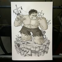 Chibi Incredible Hulk - Original Art A3
