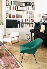 Image 5 of Fauteuil M velours ivoire