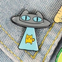 Image 2 of SPACESHIP CAT PIN