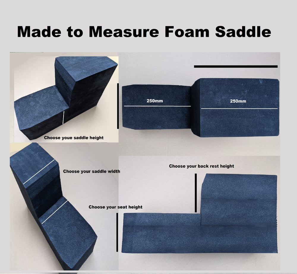 Made to Measure Foam Saddle with Fully Loaded C1 Thigh Strap kit