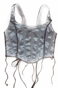 Image 1 of powder blue contrast stitch corset 