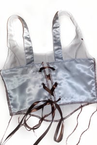 Image 2 of powder blue contrast stitch corset 