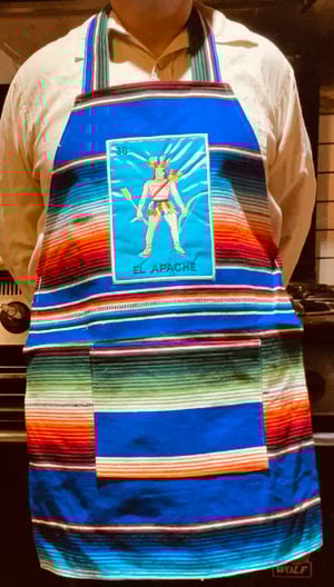 Image of El Apache Loteria Sarape Unisex Apron with Pocket