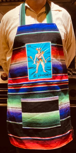 Image of El Apache Loteria Sarape Unisex Apron with Pocket