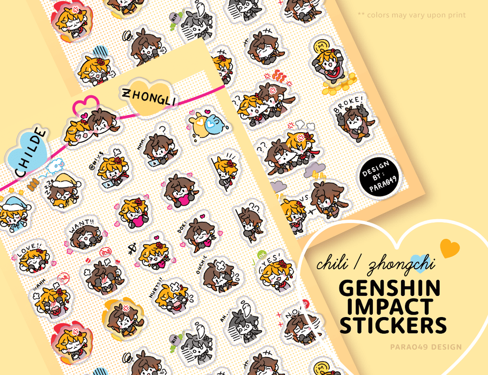 Image of GENSHIN :: Childe + Zhongli Stickers 