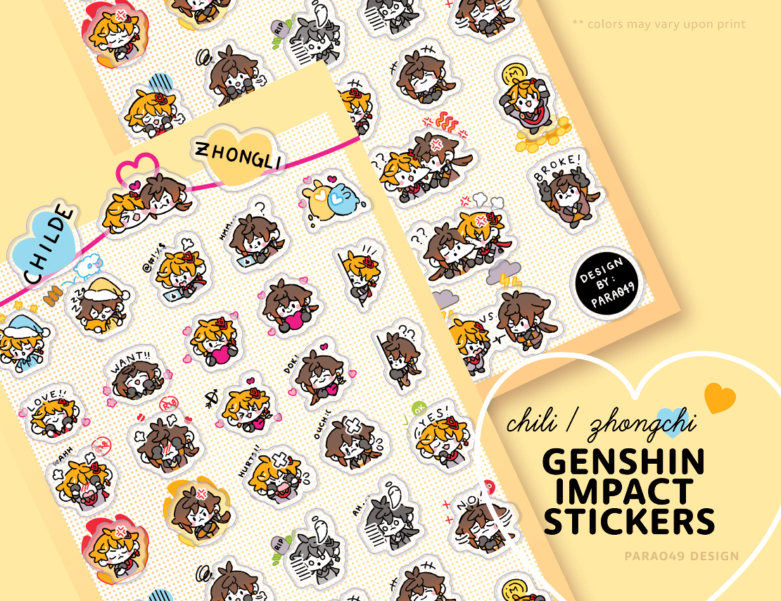 Image of GENSHIN :: Childe + Zhongli Stickers