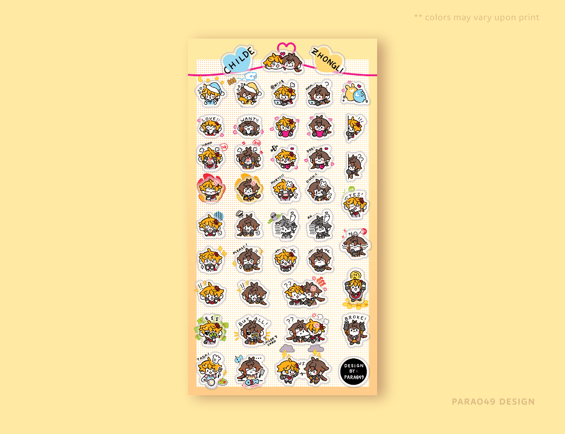 Image of GENSHIN :: Childe + Zhongli Stickers