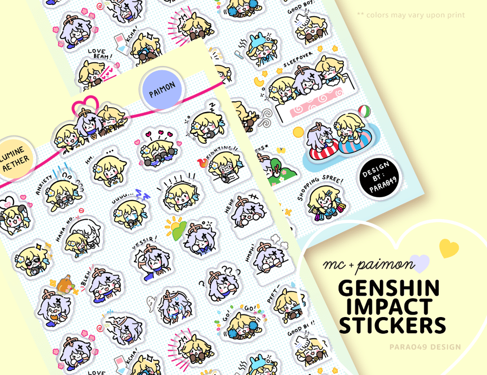 Image of GENSHIN :: MC + Paimon Stickers 