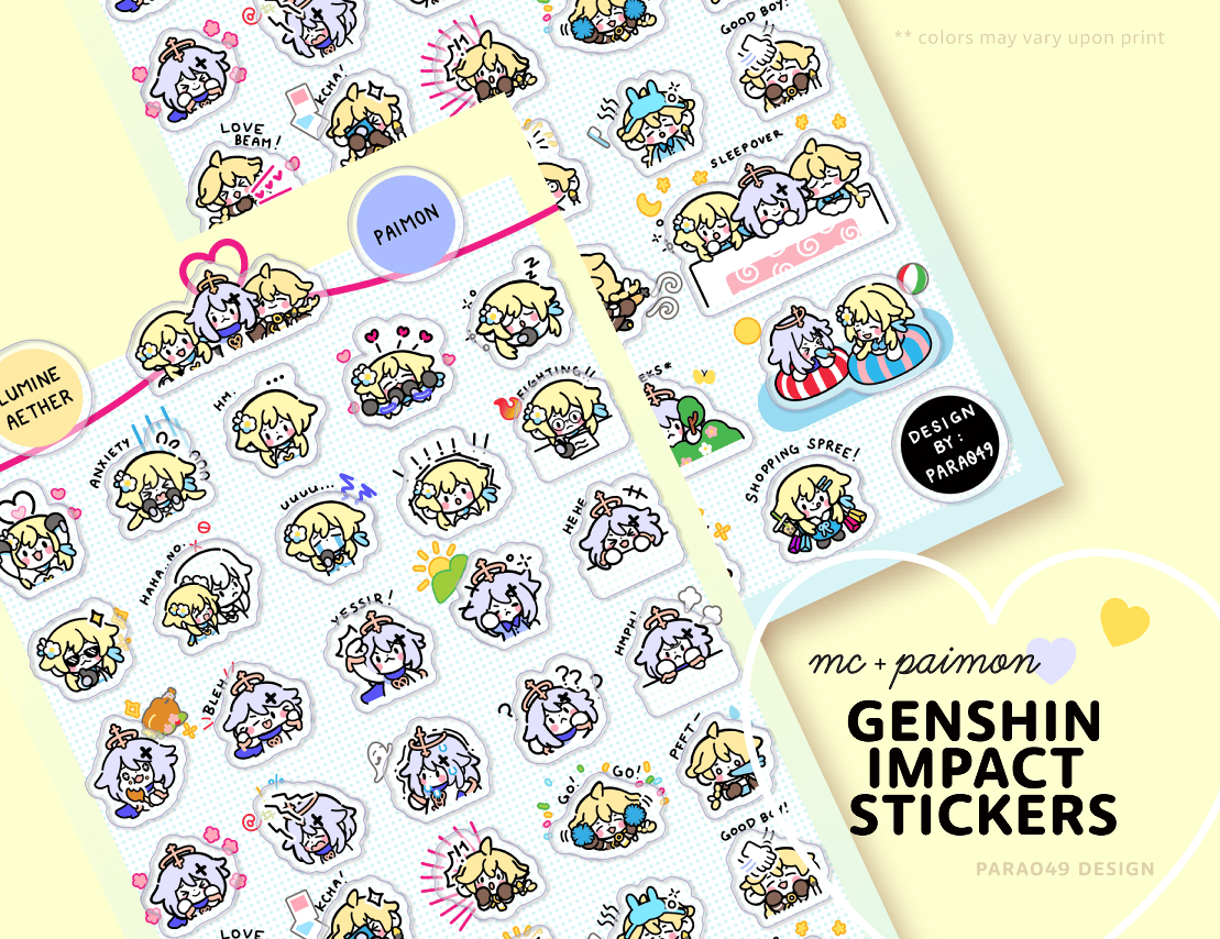 Image of GENSHIN :: MC + Paimon Stickers