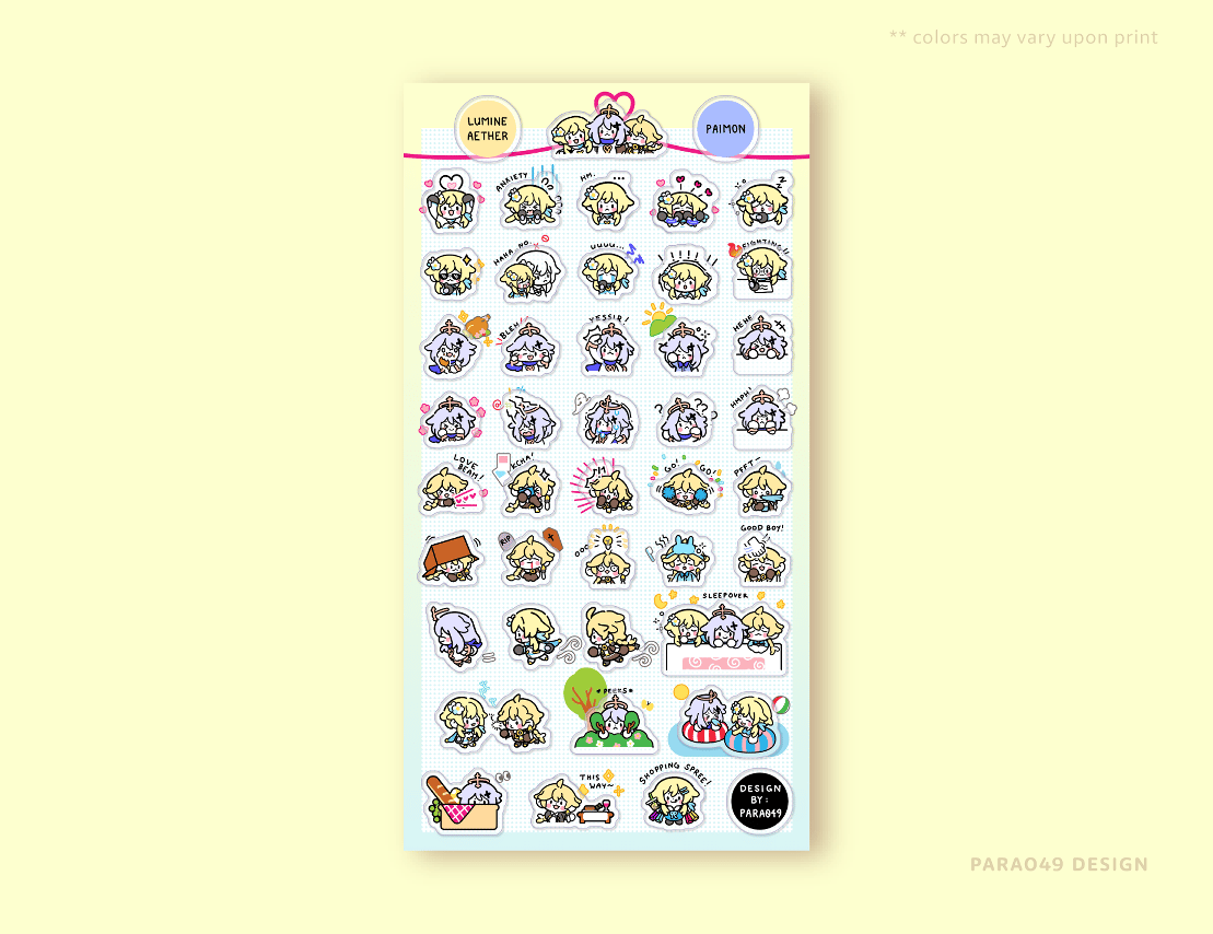 Image of GENSHIN :: MC + Paimon Stickers
