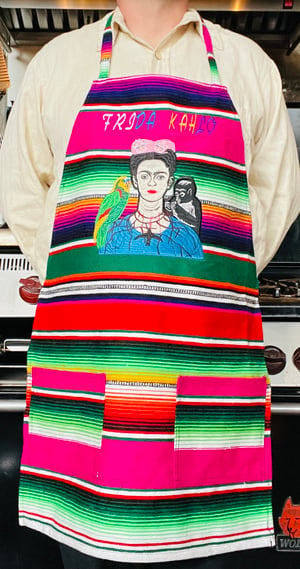 Image of Frida Kahlo Sarape Unisex Apron with Pocket