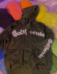 Image 1 of Green California Zip Up Hoodie