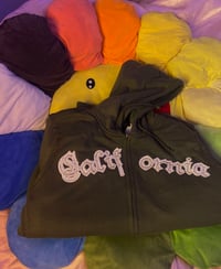 Image 2 of Green California Zip Up Hoodie